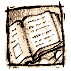 drawing of an open book